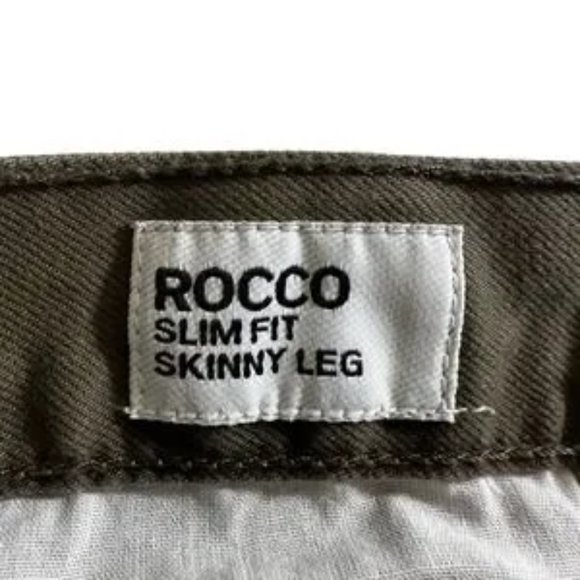 Express Jeans Mens Rocco Slim Fit Skinny Leg Jeans Olive Green Size 36x32 - Picture 8 of 9